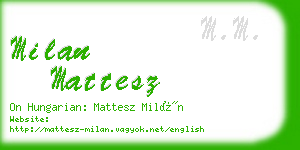 milan mattesz business card